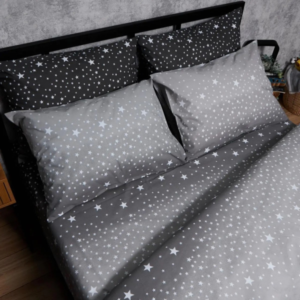 Фото - Комплект постільної білизни Moon&Star Бязь Gold Люкс Night Sky 175х210 нав. 4х50х70 (MS-820006588)