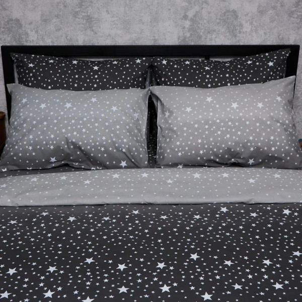 Фото - Комплект постільної білизни Moon&Star Бязь Gold Люкс Night Sky 175х210 нав. 4х50х70 (MS-820006588)