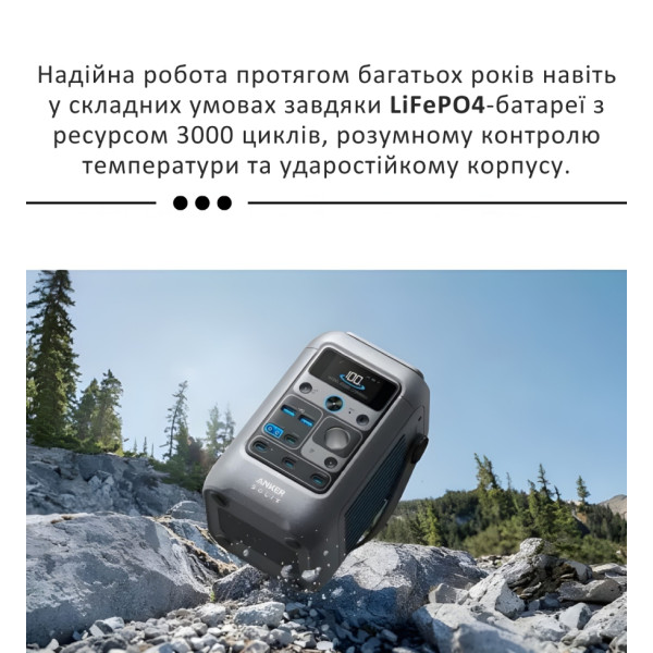 Фото - Зарядная станция универсальная Anker Solix C300 DC с LiFePO4-батареей (300W,288Wh) Black (714963)