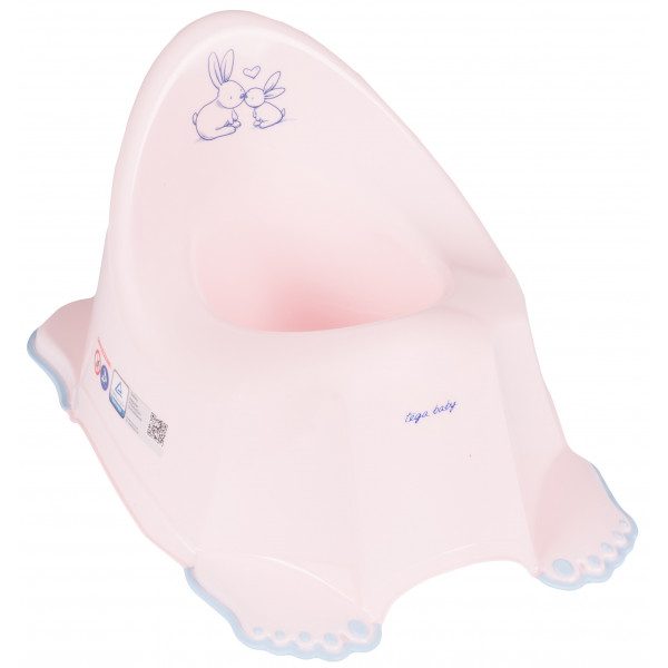 Фото - Горщик дитячий Tega Baby Зайчики з антиковзаючою гумою і музикою Світло-рожевий (PO-058-104)