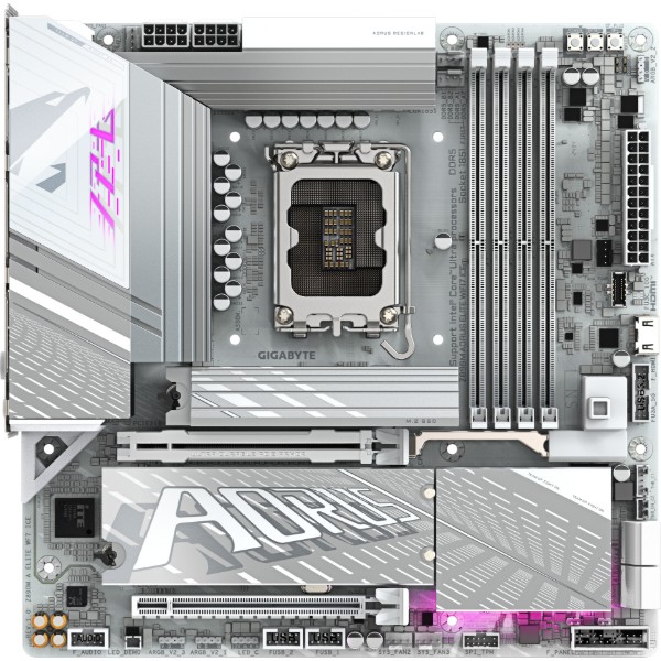 Фото - Материнская плата Gigabyte Z890M AORUS ELITE WIFI7 ICE DDR5 Фото - Материнская плата Gigabyte Z890M AORUS ELITE WIFI7 ICE DDR5