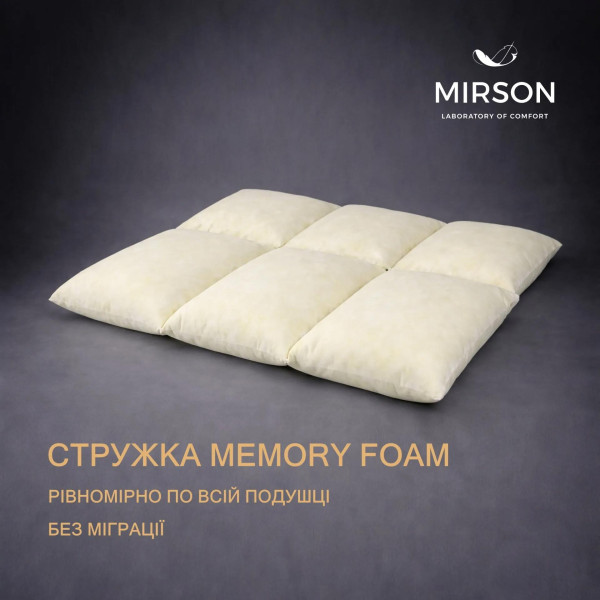 Фото - Подушка стандартна MirSon №2759 Royal Jojoba Memory 70х70 см (2200005196731)