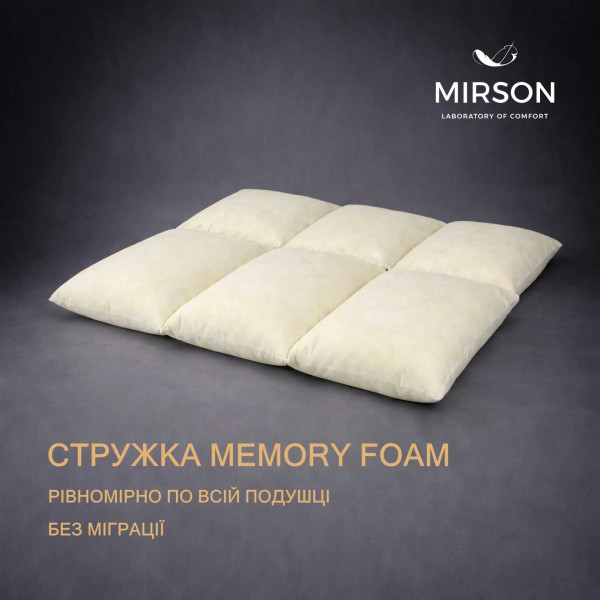 Фото - Подушка стандартна MirSon №1540 Royal Light Memory effekt 50х70 см (2200005064122)