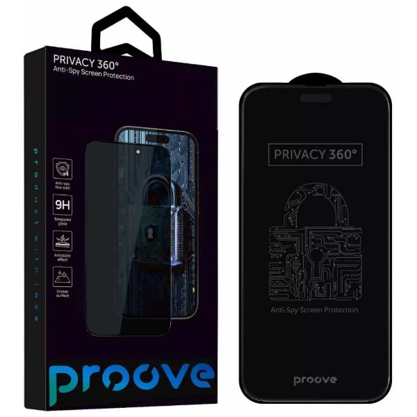 Фото - Захисне скло для смартфону Proove Privacy 360 iPhone 15 Pro black (PGP360I15P01)