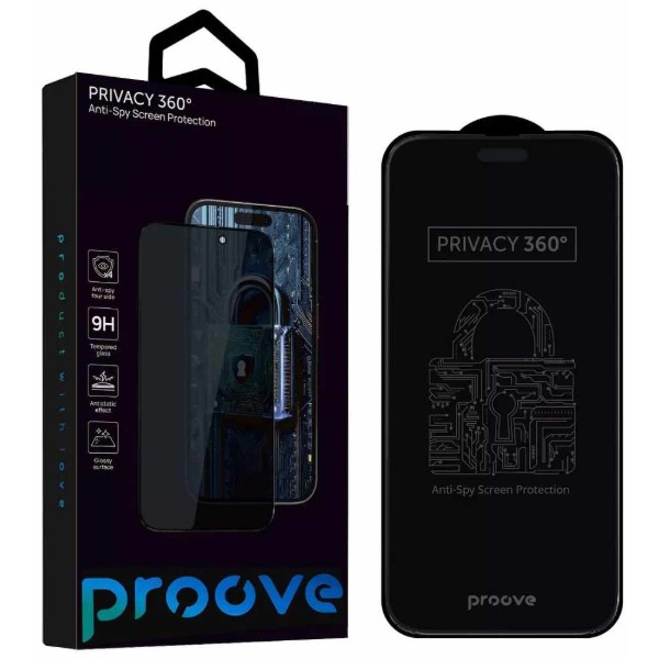 Фото - Захисне скло для смартфону Proove Privacy 360 iPhone 14 Pro/15/16 black (PGP360I14P01)