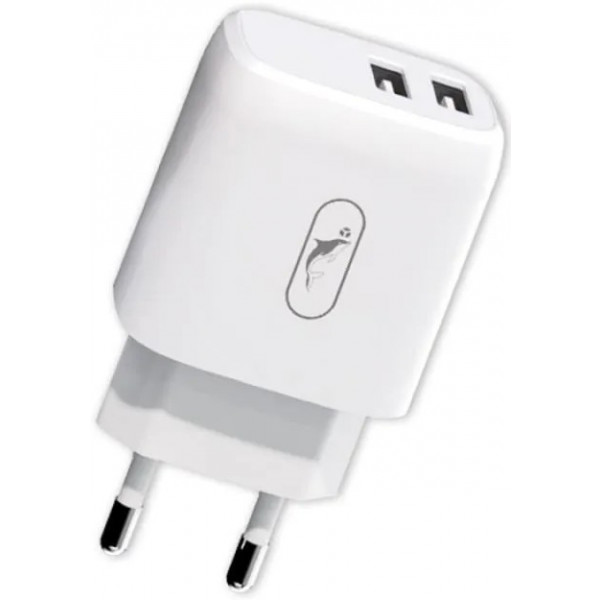 Фото - Мережевий зарядний пристрій SkyDolphin SC22EB (2USB, 2.1A) White (MZP-000161)