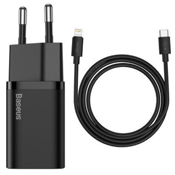 Фото - Сетевое зарядное устройство Baseus 20W Super Si USB-C (TZCCSUP-B01) Black