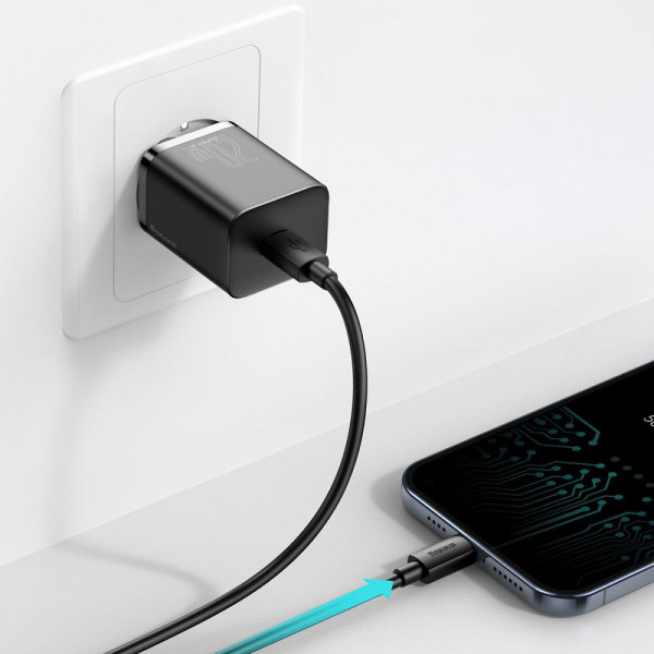 Фото - Сетевое зарядное устройство Baseus 20W Super Si USB-C (TZCCSUP-B01) Black