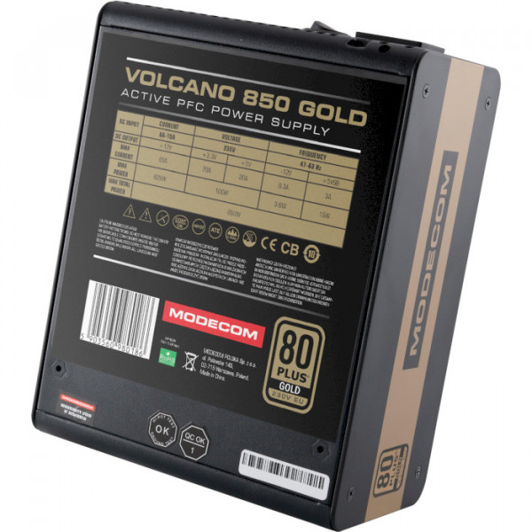 Фото - Блок питания для ПК Modecom Volcano 850 Gold (ZAS-MC92-SM-850-ATX-VOLCA)