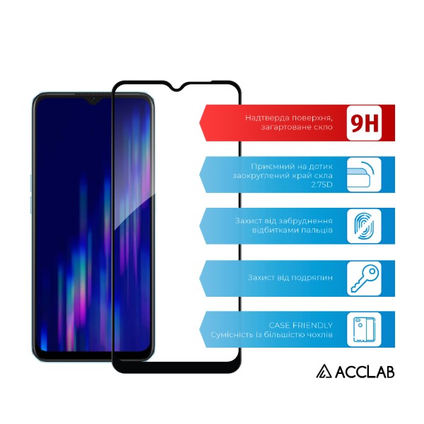 Фото - Захисне скло для смартфону ACCLAB Full Glue for Oppo A57 Black (1283126546235)