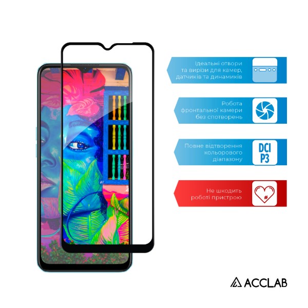 Фото - Захисне скло для смартфону ACCLAB Full Glue for Oppo A57 Black (1283126546235)