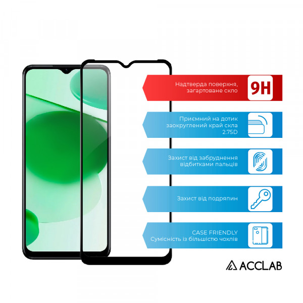 Фото - Защитное стекло для смартфона ACCLAB Full Glue for Realme C35 (1283126531286)