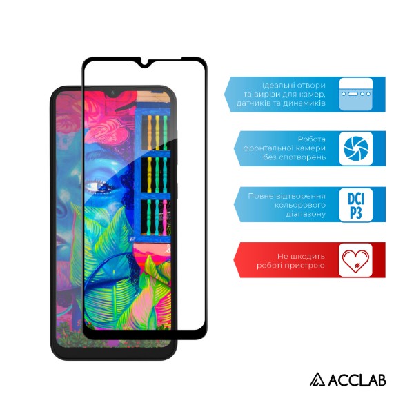 Фото - Защитное стекло для смартфона ACCLAB Full Glue for Samsung A04 Black (1283126544804)