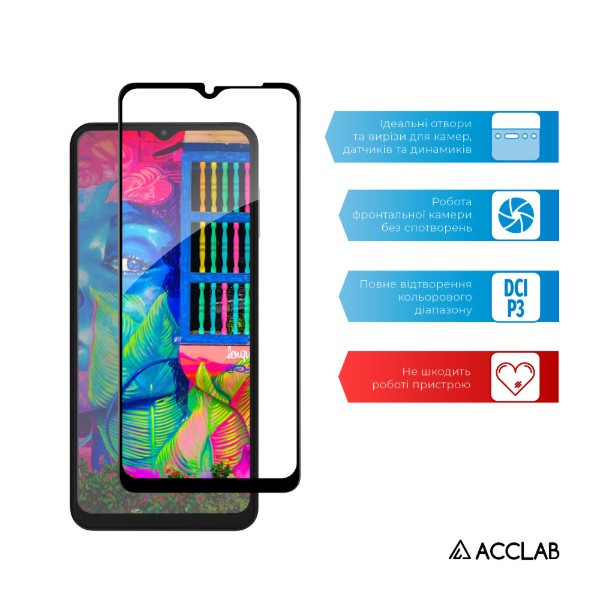 Фото - Захисне скло для смартфону ACCLAB Full Glue for Samsung A04S Black (1283126544866)