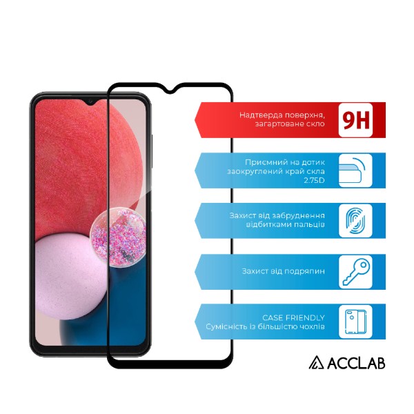 Фото - Защитное стекло для смартфона ACCLAB Full Glue for Samsung A13 4G (1283126524219)