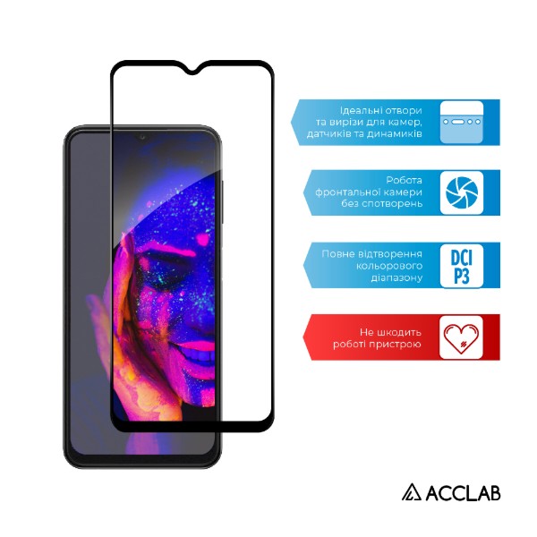 Фото - Защитное стекло для смартфона ACCLAB Full Glue for Samsung A13 4G (1283126524219)