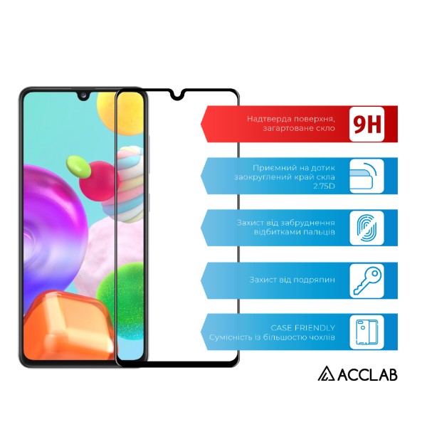Фото - Захисне скло для смартфону ACCLAB Full Glue for Samsung A41 (1283126516504)