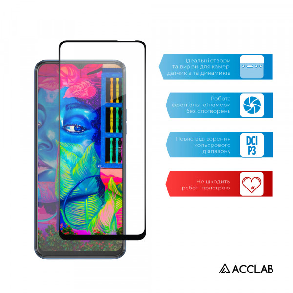 Фото - Защитное стекло для смартфона ACCLAB Full Glue for Tecno Spark 8p (1283126533136)