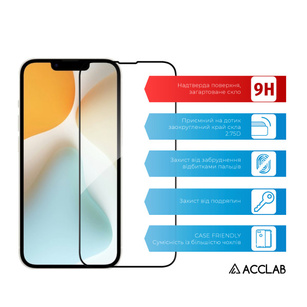 Фото - Захисне скло для смартфону ACCLAB Full Glue for Apple iPhone 16E Black (1283126614279)
