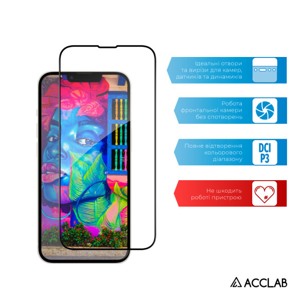 Фото - Захисне скло для смартфону ACCLAB Full Glue for Apple iPhone 16E Black (1283126614279)