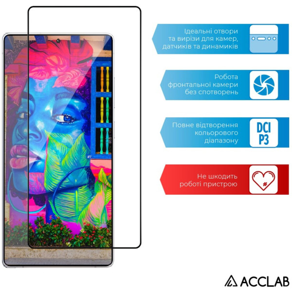 Фото - Захисне скло для смартфону ACCLAB Full Glue for Samsung Galaxy S25 Ultra SM-S938 Black (1283126609794)