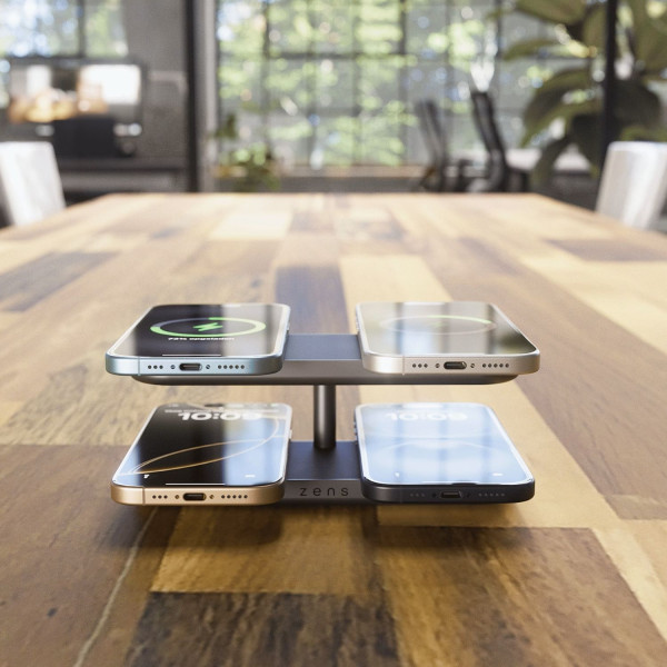 Фото - Бездротовий зарядний пристрій Zens Quattro Wireless Charger Pro 4 Black (ZEQC01B/00)