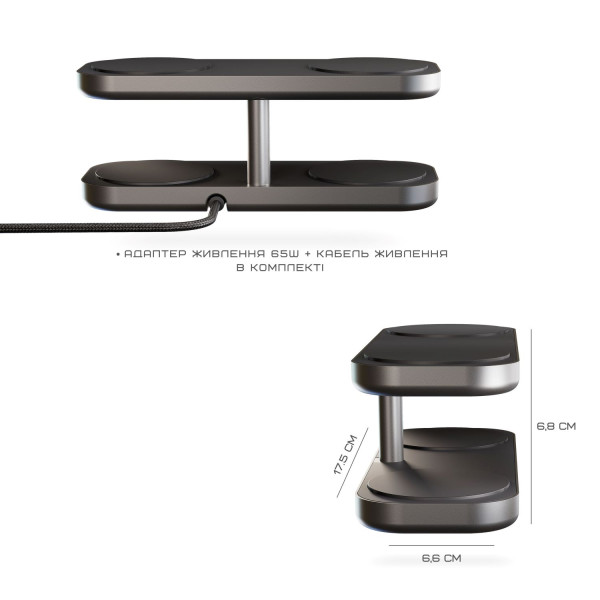 Фото - Бездротовий зарядний пристрій Zens Quattro Wireless Charger Pro 4 Black (ZEQC01B/00)