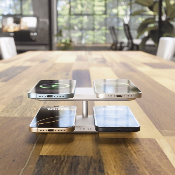 Фото - Бездротовий зарядний пристрій Zens Quattro Wireless Charger Pro 4 White (ZEQC01W/00)