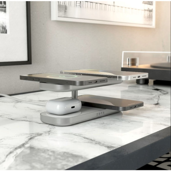 Фото - Бездротовий зарядний пристрій Zens Quattro Wireless Charger Pro 4 White (ZEQC01W/00)