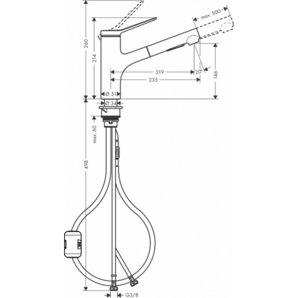 Фото - Кухонний змішувач Hansgrohe Zesis M33 Black (74800670)