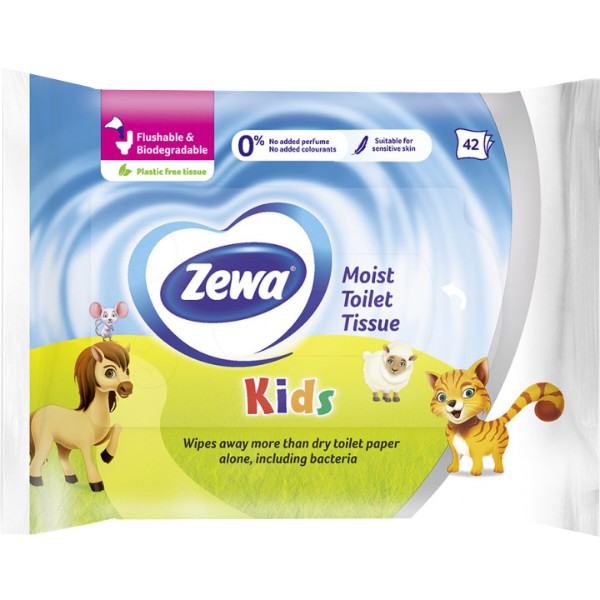 Фото - Влажная туалетная бумага детская Zewa Moist Kids 8x42 (6787-00)