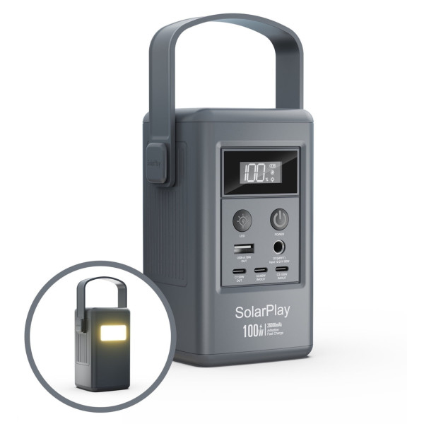 Фото - Зарядна станція універсальна SolarPlay Q100 (100W, 92.5Wh, 25000mAh) Grey (714897)