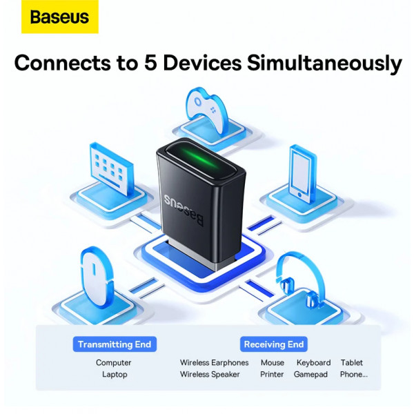 Фото - Адаптер мережі Bluetooth USB Baseus BA07 Wireless Adapter (ZJBA010001)