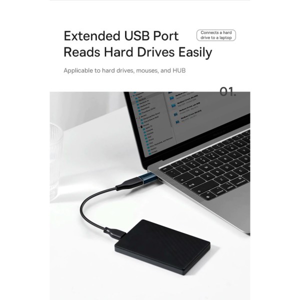 Фото - Переходник Baseus Ingenuity Series Mini OTG Adaptor Type-C to USB-A 3.1 Blue (ZJJQ000003)