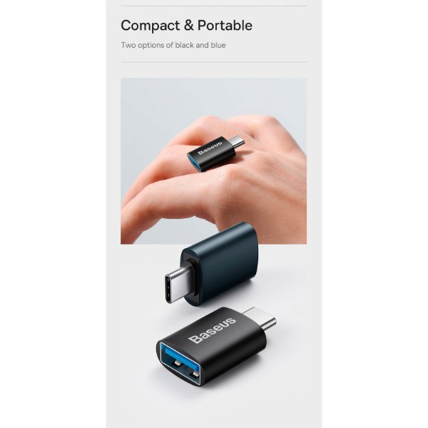 Фото - Переходник Baseus Ingenuity Series Mini OTG Adaptor Type-C to USB-A 3.1 Blue (ZJJQ000003)