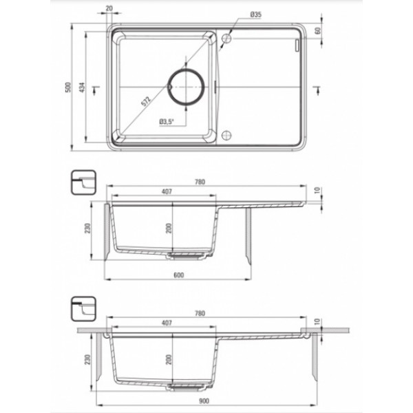 Фото - Мойка кухонная Deante Momi (ZKM_A113)