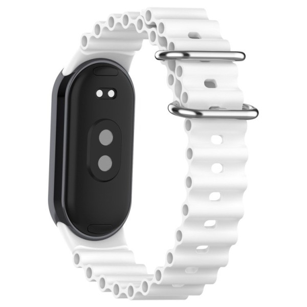 Фото - Ремінець для фітнес-браслету BeCover Wave Style for Xiaomi Mi Smart Band 8 / 9 / 10 White (714362)