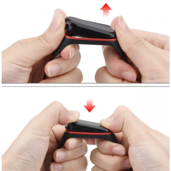 Фото - Ремінець для фітнес-браслету BeCover Nike Style for Xiaomi Mi Smart Band 5 Black-Red (705153)