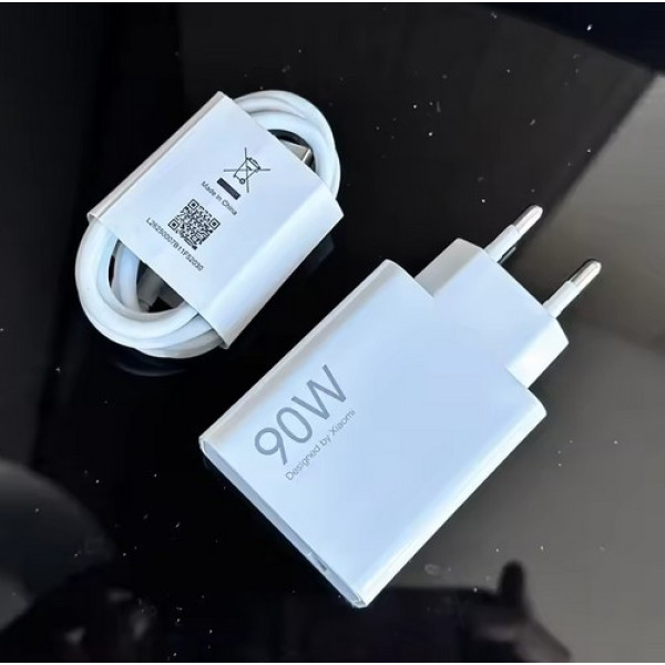 Фото - Сетевое зарядное устройство Xiaomi 90W HyperCharge Combo (Type-A) (BHR07ZBEU) White + кабель USB-C