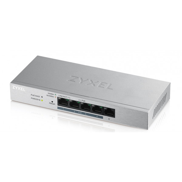 Фото - Коммутатор локальної мережі (Switch) Zyxel GS1200-5HPV2-EU0101F