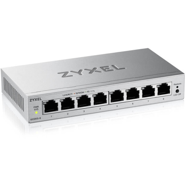 Фото - Коммутатор локальной сети (Switch) Zyxel GS1200-8 v3 (GS1200-8V3-EU0101F)