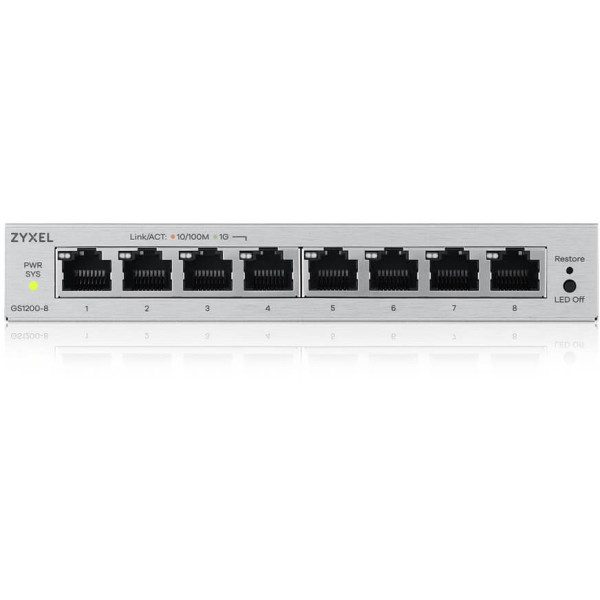 Фото - Коммутатор локальной сети (Switch) Zyxel GS1200-8 v3 (GS1200-8V3-EU0101F)