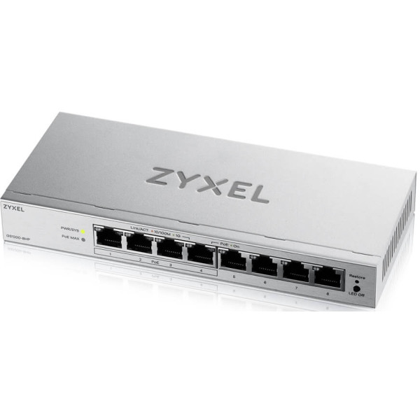 Фото - Коммутатор локальной сети (Switch) Zyxel GS1200-8HP v3 (GS1200-8HPV3-EU0101F)