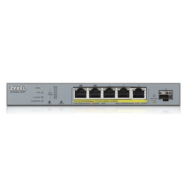 Фото - Коммутатор локальної мережі (Switch) Zyxel GS1350-6HP