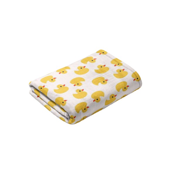 Фото - Плед полуторний Biltex Flannel пісочний Sunny Duck 150х200 (4820298414039)