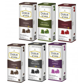 Кава в капсулах Dolce Aroma в наборі (6 пак/коробці) сумісні з Nespresso
