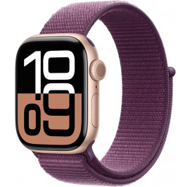Смарт-годинник Apple Watch Series 10 GPS 42mm Rose Gold Aluminium Case with Plum Sport Loop