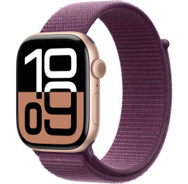 Смарт-годинник Apple Watch Series 10 GPS 46mm Rose Gold Aluminium Case with Plum Sport Loop