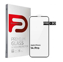 Захисне скло для смартфону Armorstandart Pro for Apple iPhone 14 Pro Black, 3D (ARM66355)