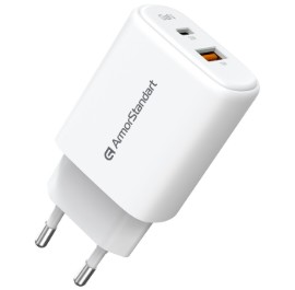 Мережевий зарядний пристрій Armorstandart AR-T202WEU 20W GaN USB-C+ USB-A White (ARM89531)